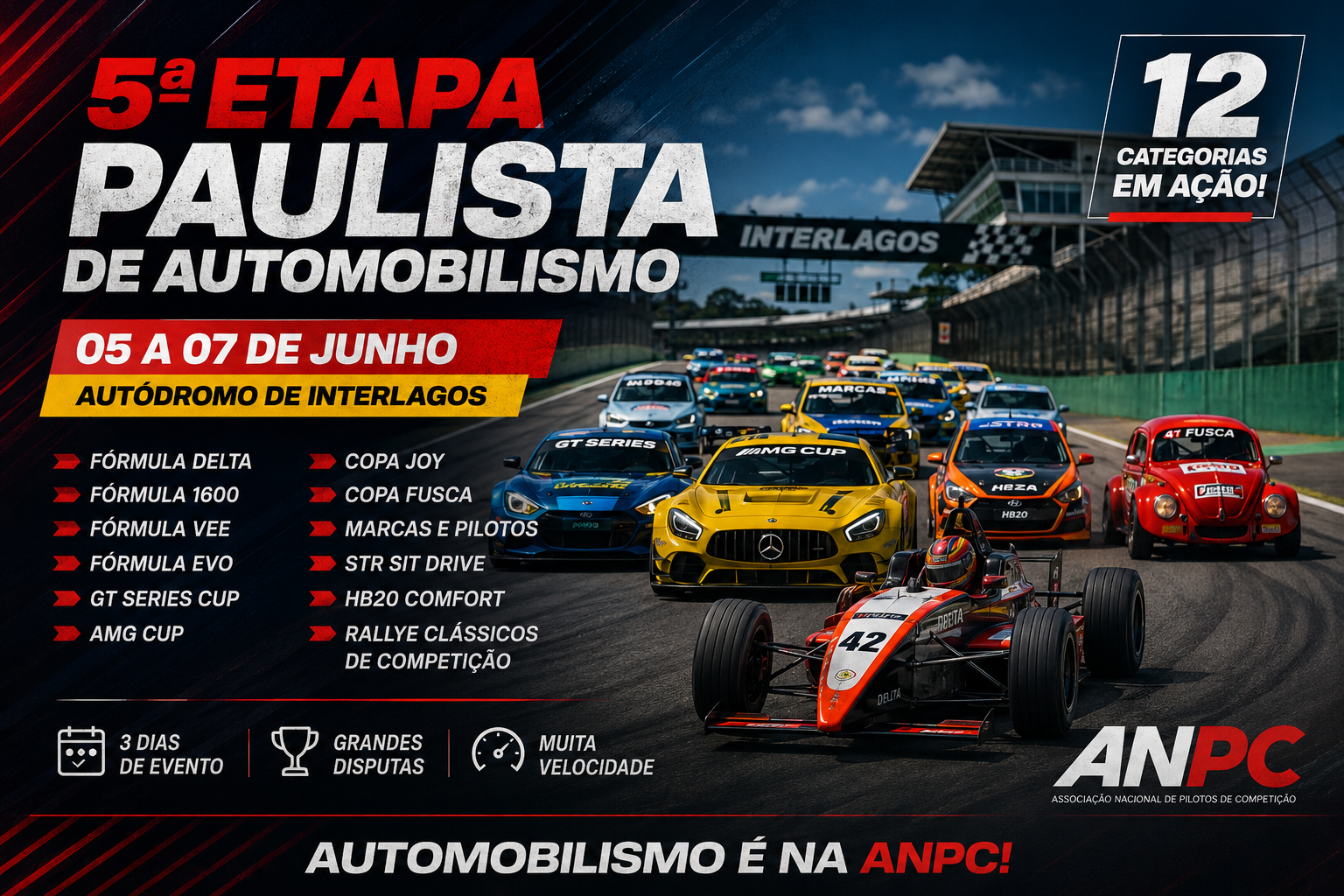 Interlagos recebe fim de semana histórico com 12 categorias na 5ª etapa do Paulista de Automobilismo